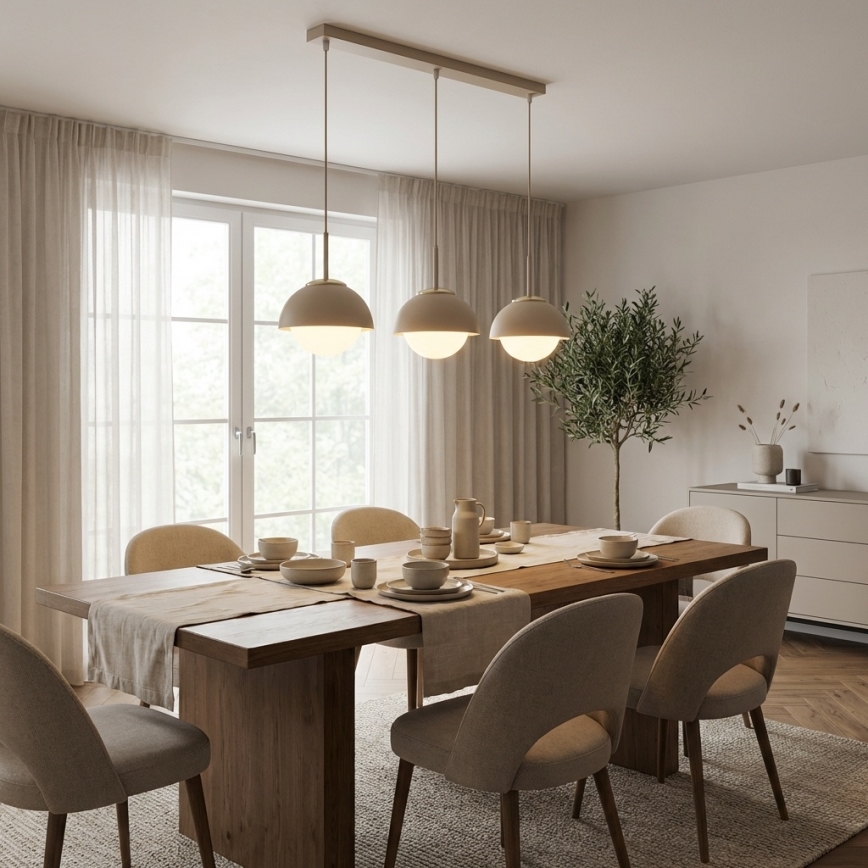 Brilagi - Riippuvalaisin kaapelilla COSMO 3xE27/60W/230V beige/kulta
