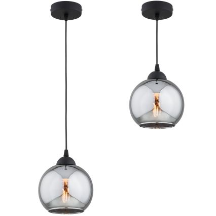 Brilagi - Riippuvalaisin kaapelilla DIOR 1xE27/60W/230V musta/savunharmaa