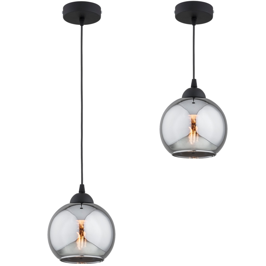 Brilagi - Riippuvalaisin kaapelilla DIOR 1xE27/60W/230V musta/savunharmaa