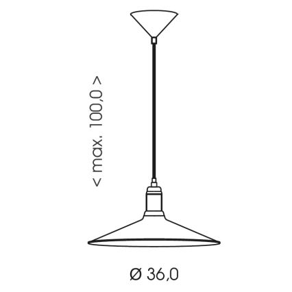 Brilagi - Riippuvalaisin kaapelilla FORGE 1xE27/60W/230V Ø 36 cm musta