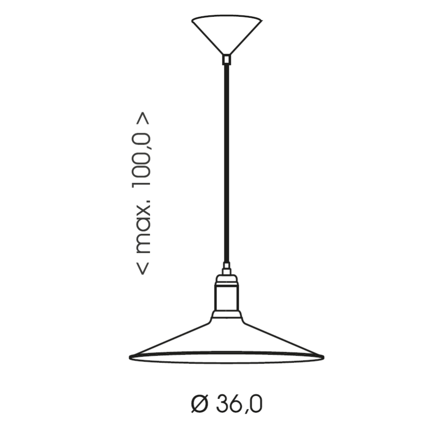 Brilagi - Riippuvalaisin kaapelilla FORGE 1xE27/60W/230V Ø 36 cm musta