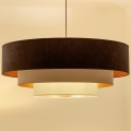 Brilagi - Riippuvalaisin kaapelilla LUNETA 3xE27/60W/230V halkaisija 80 cm ruskea/beige/kerma