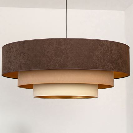 Brilagi - Riippuvalaisin kaapelilla LUNETA 3xE27/60W/230V halkaisija 80 cm ruskea/beige/kerma