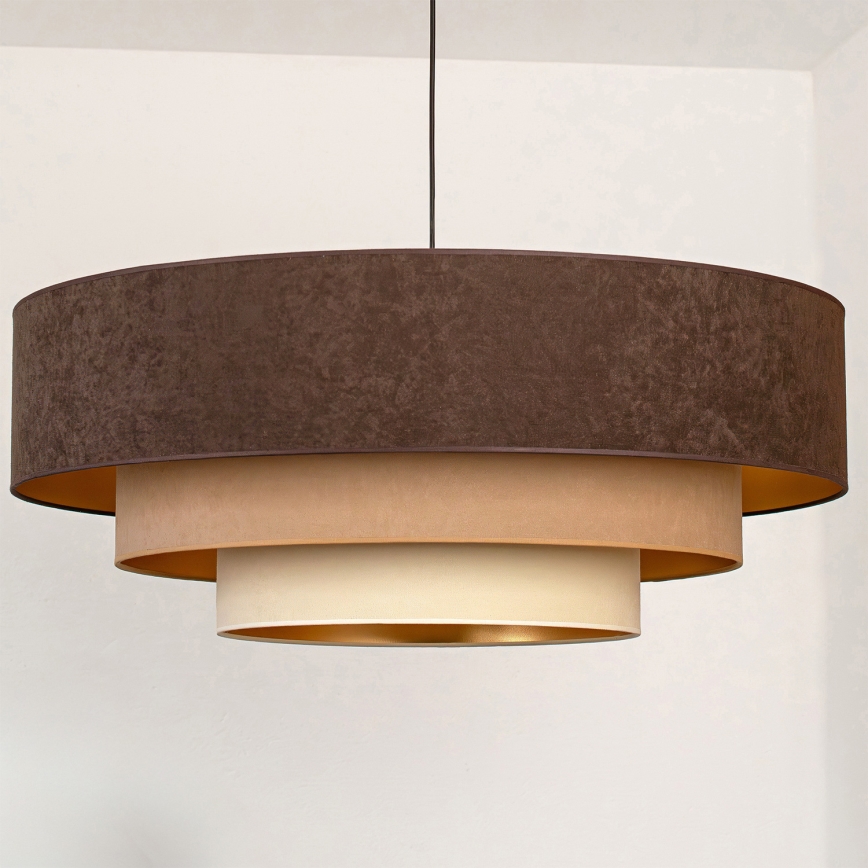 Brilagi - Riippuvalaisin kaapelilla LUNETA 3xE27/60W/230V halkaisija 80 cm ruskea/beige/kerma