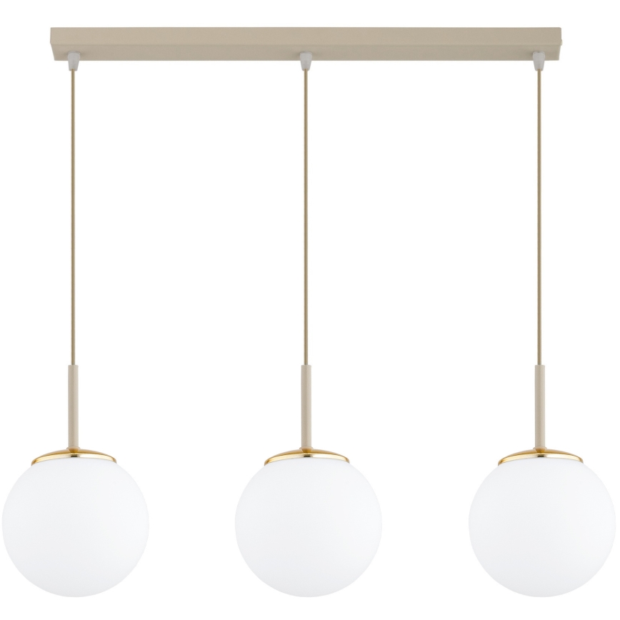 Brilagi - Riippuvalaisin kaapelilla MILO 3xE27/60W/230V beige/kulta