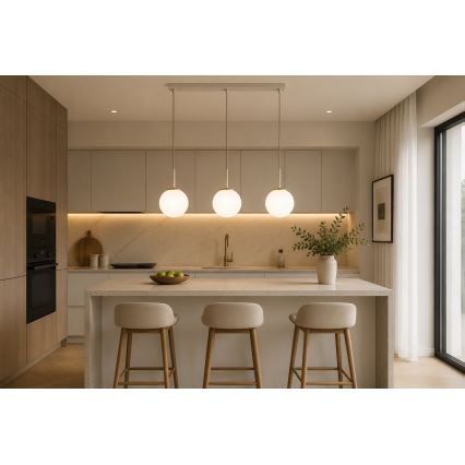 Brilagi - Riippuvalaisin kaapelilla MILO 3xE27/60W/230V beige/kulta