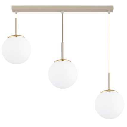 Brilagi - Riippuvalaisin kaapelilla MILO 3xE27/60W/230V beige/kulta