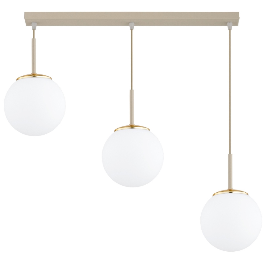 Brilagi - Riippuvalaisin kaapelilla MILO 3xE27/60W/230V beige/kulta