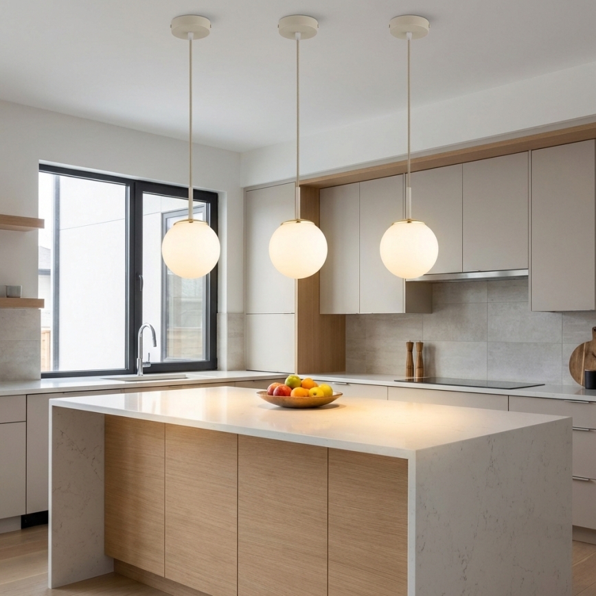 Brilagi - Riippuvalaisin kaapelilla MILO ECRU 1xE27/60W/230V beige/kulta