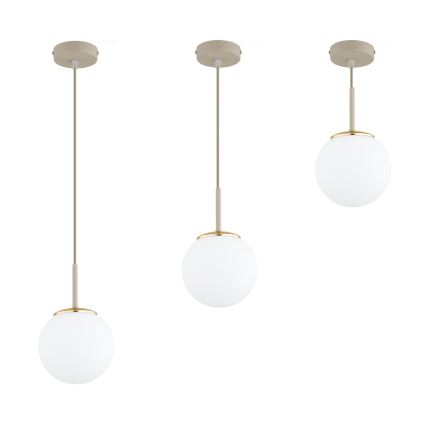 Brilagi - Riippuvalaisin kaapelilla MILO ECRU 1xE27/60W/230V beige/kulta
