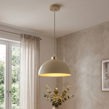 Brilagi - Riippuvalaisin kaapelilla MOON 1xE27/60W/230V Ø 30 cm beige/kulta