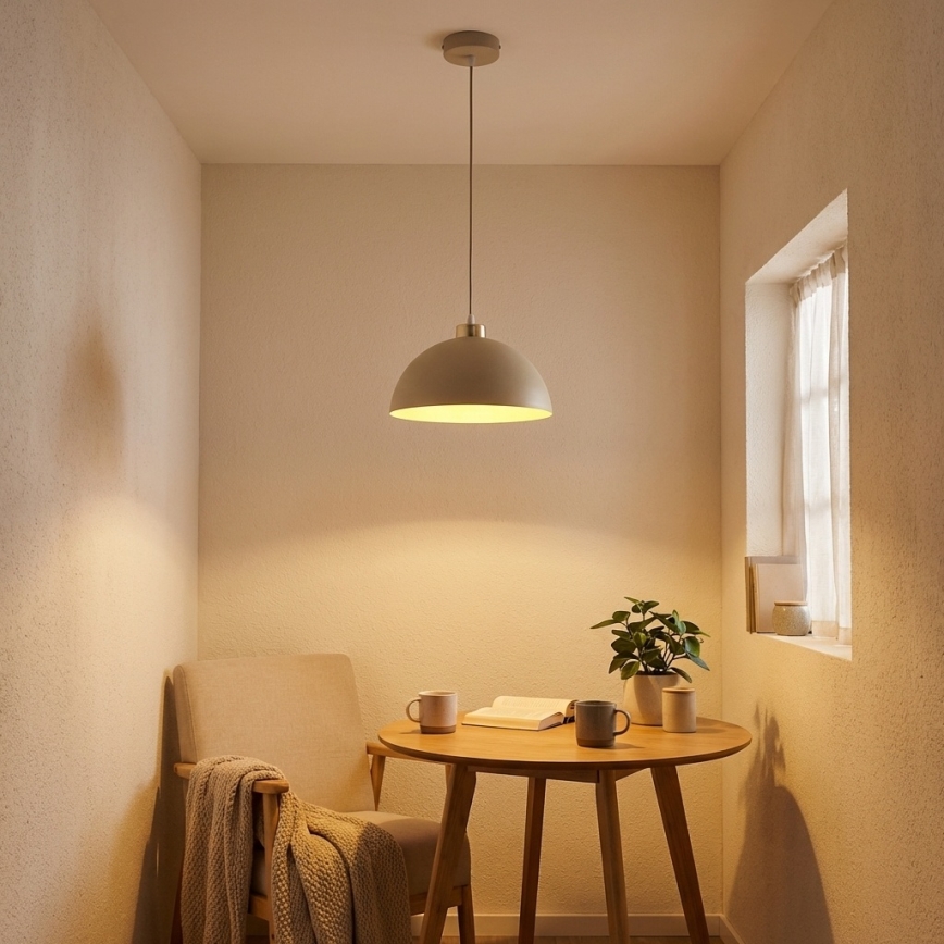Brilagi - Riippuvalaisin kaapelilla MOON 1xE27/60W/230V Ø 30 cm beige/kulta