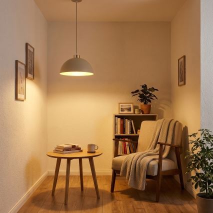 Brilagi - Riippuvalaisin kaapelilla MOON 1xE27/60W/230V Ø 30 cm beige/kulta
