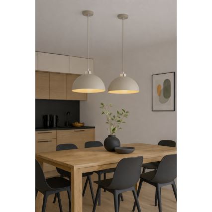 Brilagi - Riippuvalaisin kaapelilla MOON 1xE27/60W/230V Ø 30 cm beige/kulta