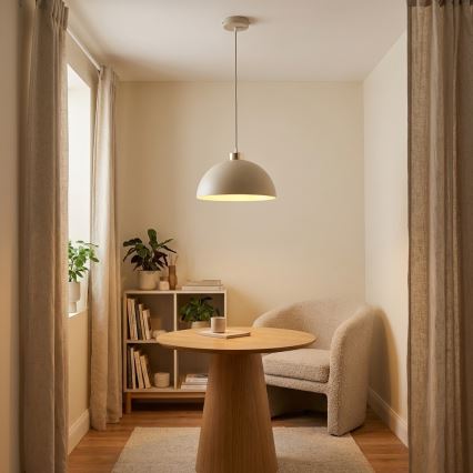 Brilagi - Riippuvalaisin kaapelilla MOON 1xE27/60W/230V Ø 30 cm beige/kulta
