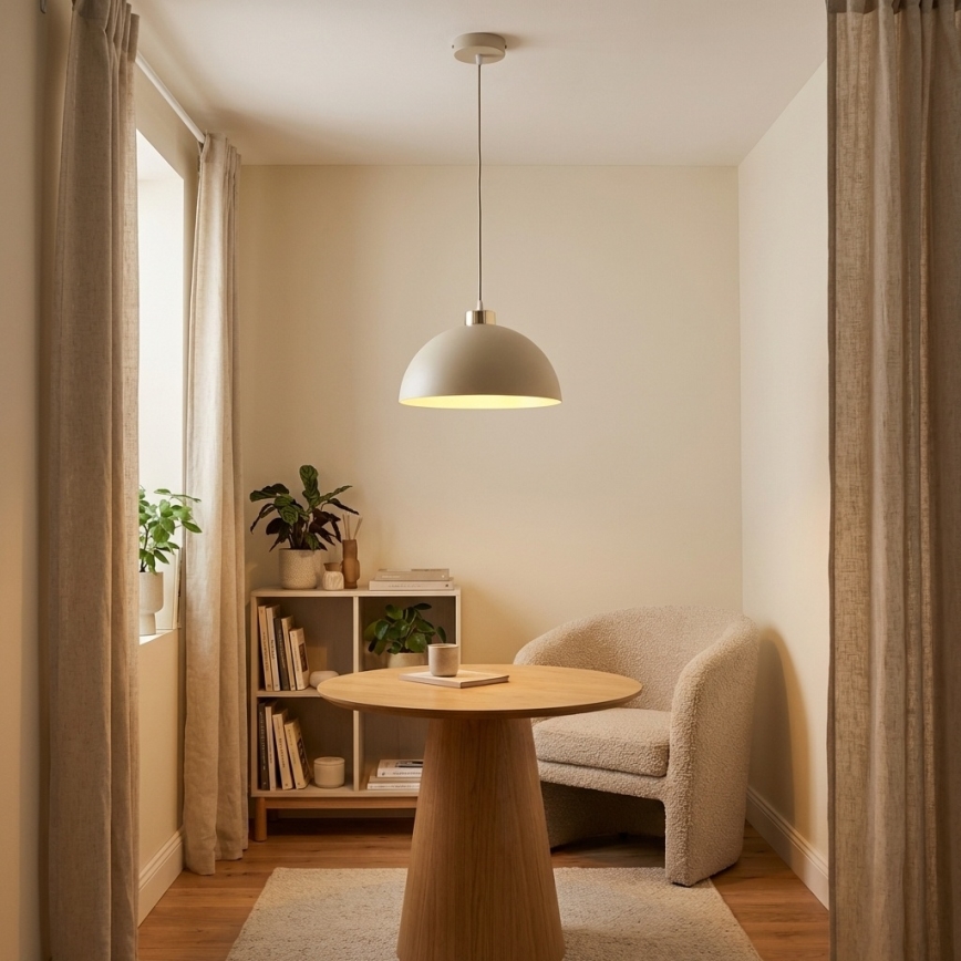 Brilagi - Riippuvalaisin kaapelilla MOON 1xE27/60W/230V Ø 30 cm beige/kulta