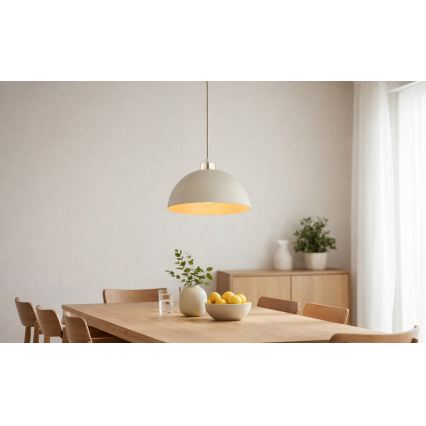 Brilagi - Riippuvalaisin kaapelilla MOON 1xE27/60W/230V Ø 30 cm beige/kulta