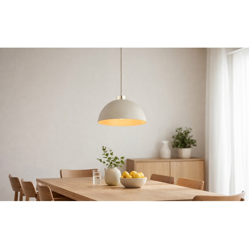 Brilagi - Riippuvalaisin kaapelilla MOON 1xE27/60W/230V Ø 30 cm beige/kulta