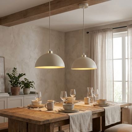Brilagi - Riippuvalaisin kaapelilla MOON 1xE27/60W/230V Ø 30 cm beige/kulta