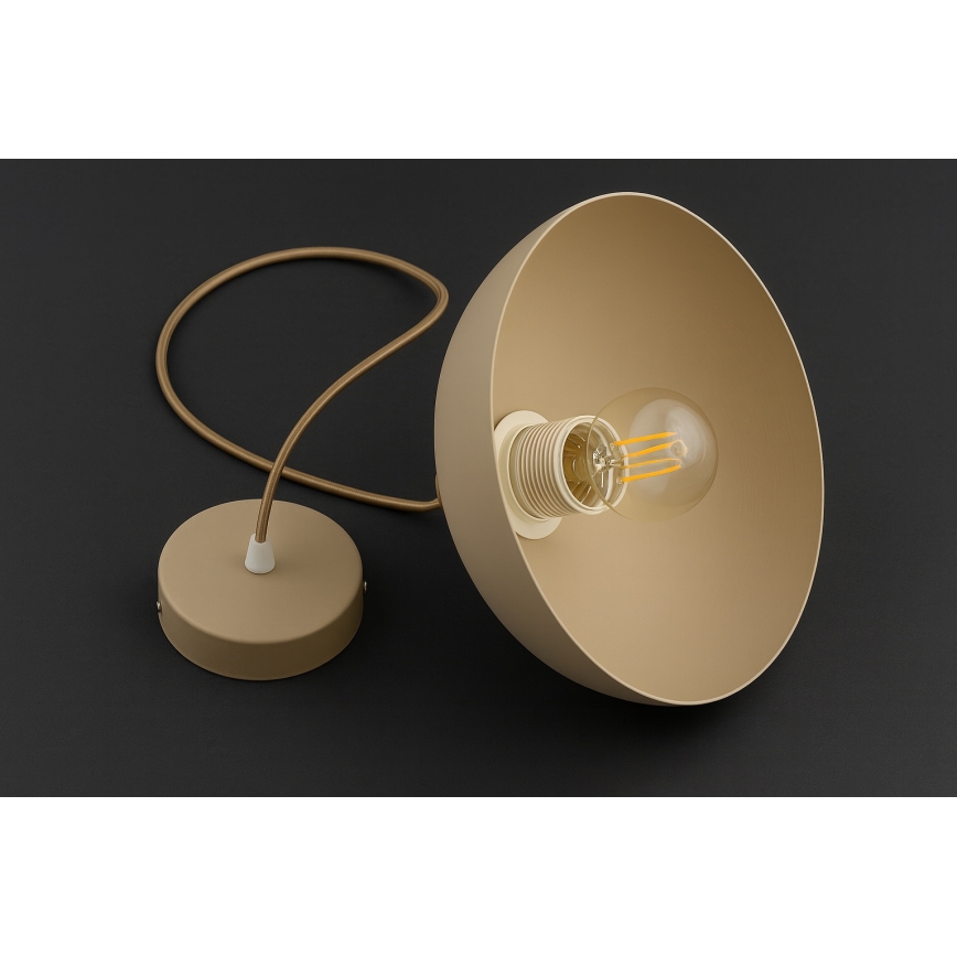 Brilagi - Riippuvalaisin kaapelilla MOON 1xE27/60W/230V Ø 30 cm beige/kulta