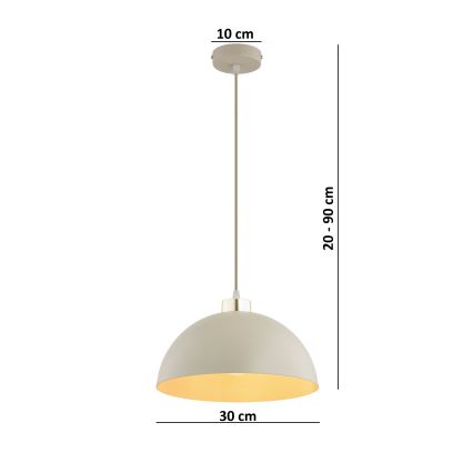 Brilagi - Riippuvalaisin kaapelilla MOON 1xE27/60W/230V Ø 30 cm beige/kulta
