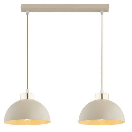 Brilagi - Riippuvalaisin kaapelilla MOON 2xE27/60W/230V beige/kulta