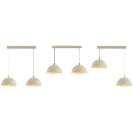 Brilagi - Riippuvalaisin kaapelilla MOON 2xE27/60W/230V beige/kulta
