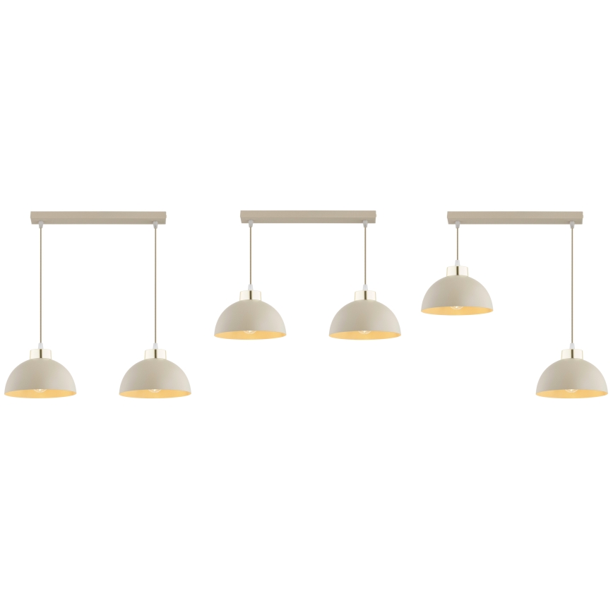 Brilagi - Riippuvalaisin kaapelilla MOON 2xE27/60W/230V beige/kulta