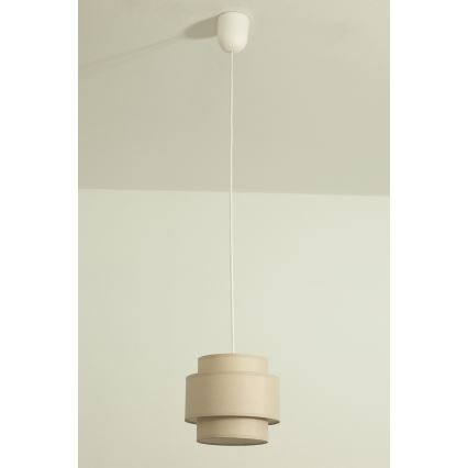 Brilagi - Riippuvalaisin kaapelilla RESNA 1xE27/60W/230V, halkaisija 20 cm, beige