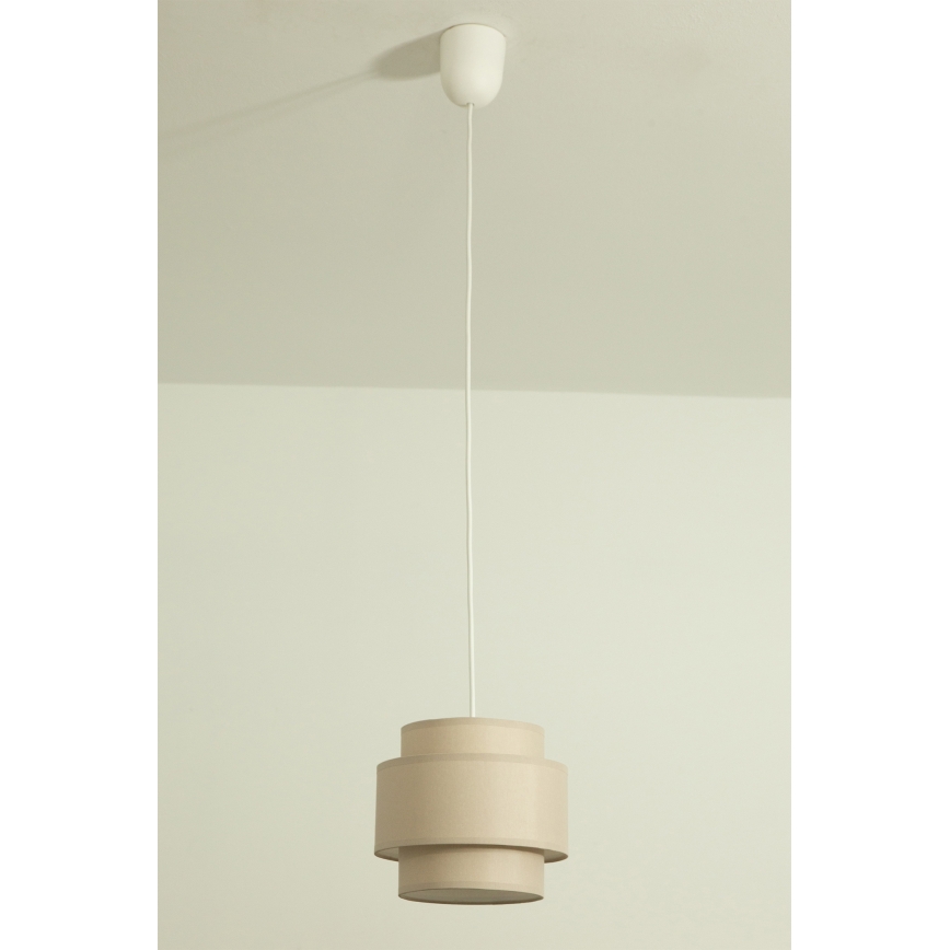 Brilagi - Riippuvalaisin kaapelilla RESNA 1xE27/60W/230V, halkaisija 20 cm, beige