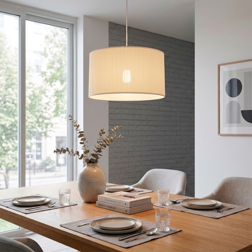 Brilagi - riippuvalaisin kaapelilla SIRIJA MODERN 1xE27/60W/230V, halkaisija 35 cm, kermanvärinen