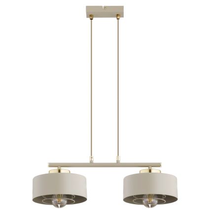Brilagi - Riippuvalaisin kaapelilla SPRING 2xE27/60W/230V beige/kulta