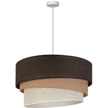 Brilagi - Riippuvalaisin kaapelilla TRIO 3xE27/60W/230V halkaisija 60 cm ruskea/beige/valkoinen