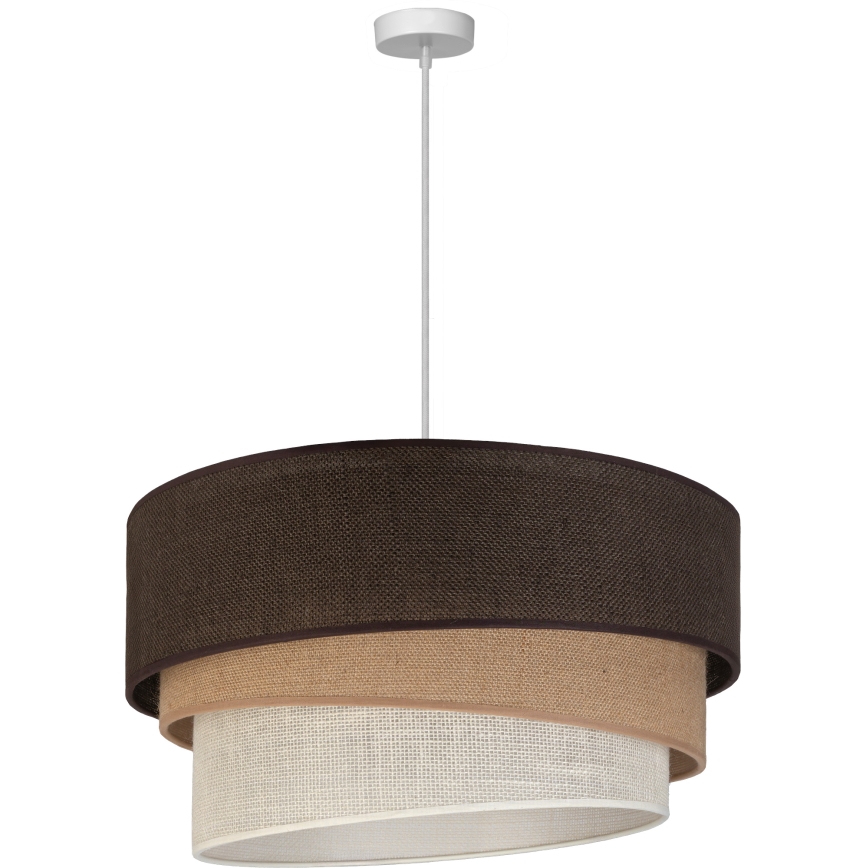 Brilagi - Riippuvalaisin kaapelilla TRIO 3xE27/60W/230V halkaisija 60 cm ruskea/beige/valkoinen