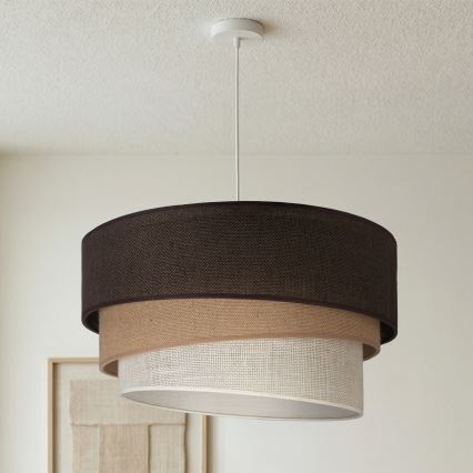 Brilagi - Riippuvalaisin kaapelilla TRIO 3xE27/60W/230V halkaisija 60 cm ruskea/beige/valkoinen