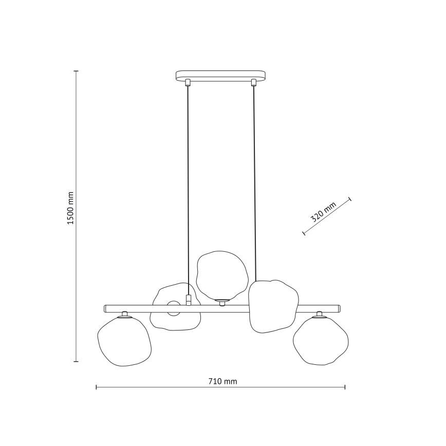 Brilagi - Riippuvalaisin kaapelilla VULCANO 5xG9/8W/230V kultainen/savunbeige