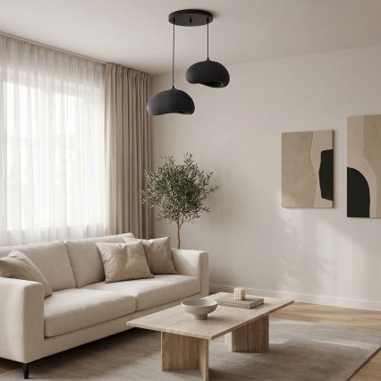 Brilagi - Riippuvalaisin kaapelilla WABI SABI 2xE27/40W/230V, halkaisija 60 cm, musta
