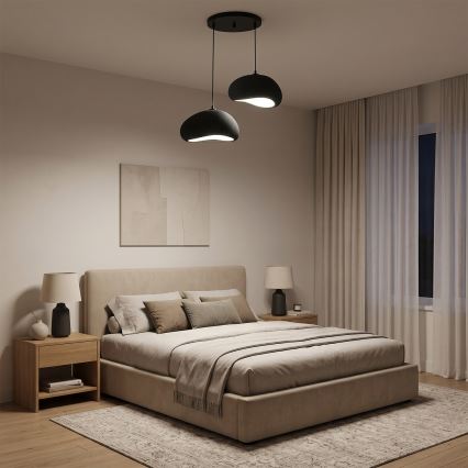 Brilagi - Riippuvalaisin kaapelilla WABI SABI 2xE27/40W/230V, halkaisija 60 cm, musta
