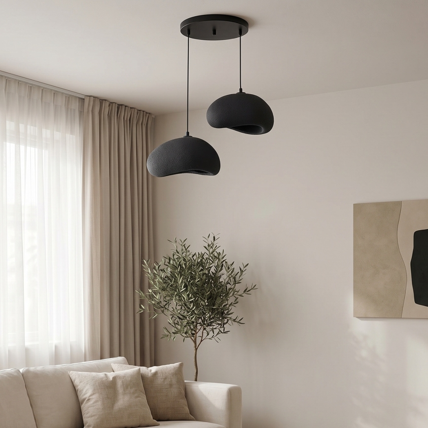 Brilagi - Riippuvalaisin kaapelilla WABI SABI 2xE27/40W/230V, halkaisija 60 cm, musta