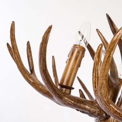 Brilagi - Riippuvalaisin ketjulla DEER 6xE14/10W/230V halkaisija 102 cm peuran sarvet