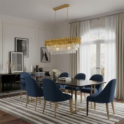 Brilagi - Riippuvalaisin ketjulla ECLIPSE 10xE14/10W/230V 78x28 cm kulta