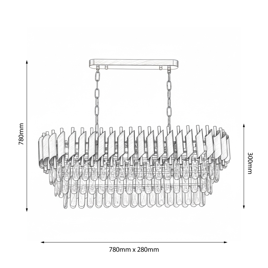 Brilagi - Riippuvalaisin ketjulla ECLIPSE 10xE14/10W/230V 78x28 cm kulta