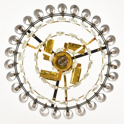 Brilagi - Riippuvalaisin ketjulla ECLIPSE 5xE14/10W/230V, Ø 38 cm, musta/kultainen