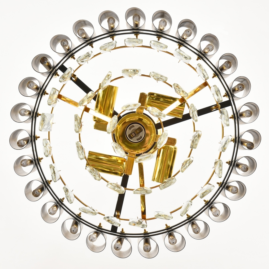 Brilagi - Riippuvalaisin ketjulla ECLIPSE 5xE14/10W/230V, Ø 38 cm, musta/kultainen