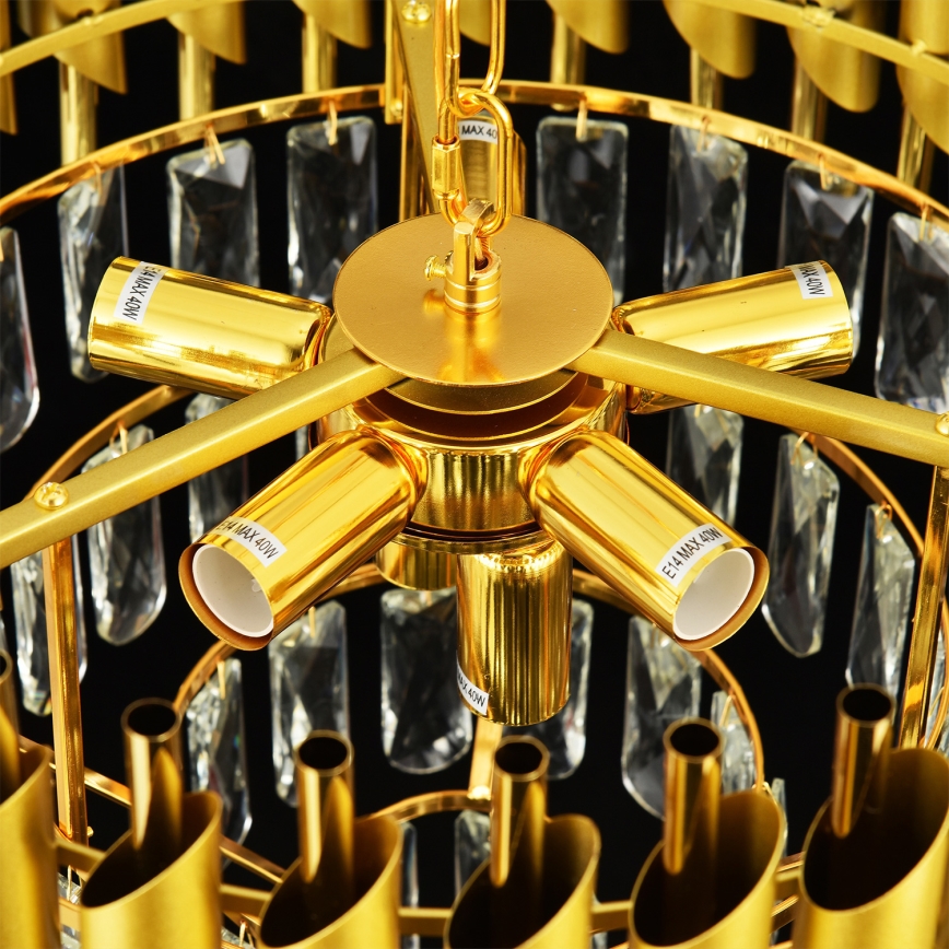 Brilagi - Riippuvalaisin ketjulla ECLIPSE 7xE14/10W/230V ø 48 cm kullanvärinen