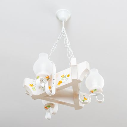 Brilagi - Riippuvalaisin ketjulla QUEEN 3xE14/40W/230V pyökki/kerma