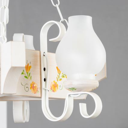 Brilagi - Riippuvalaisin ketjulla QUEEN 3xE14/40W/230V pyökki/kerma