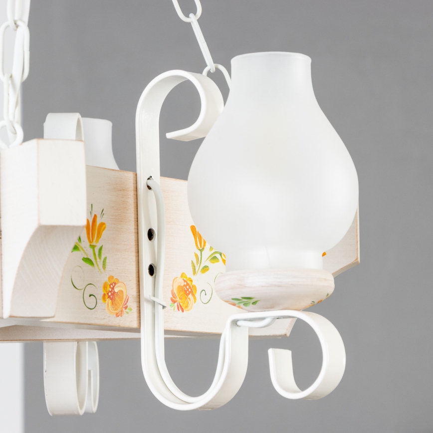 Brilagi - Riippuvalaisin ketjulla QUEEN 3xE14/40W/230V pyökki/kerma