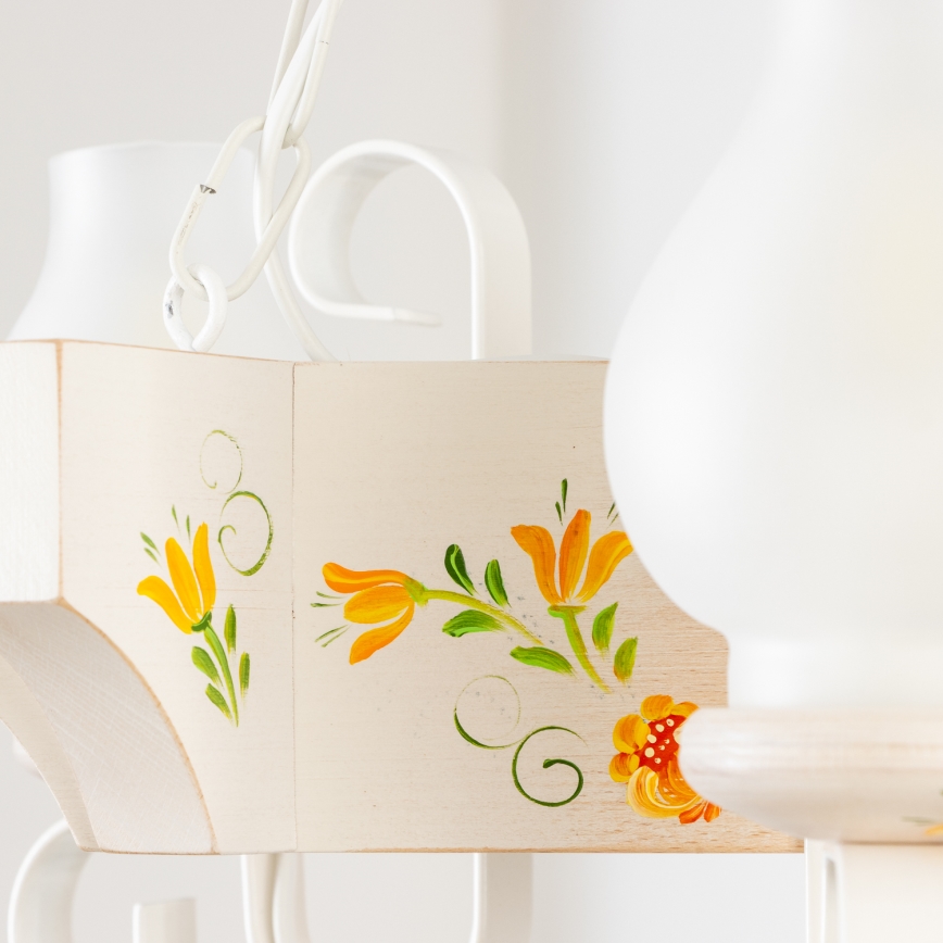 Brilagi - Riippuvalaisin ketjulla QUEEN 3xE14/40W/230V pyökki/kerma