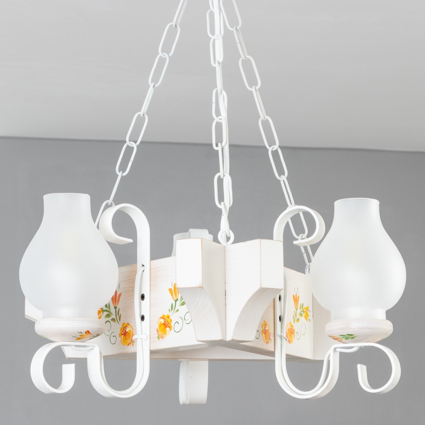 Brilagi - Riippuvalaisin ketjulla QUEEN 3xE14/40W/230V pyökki/kerma